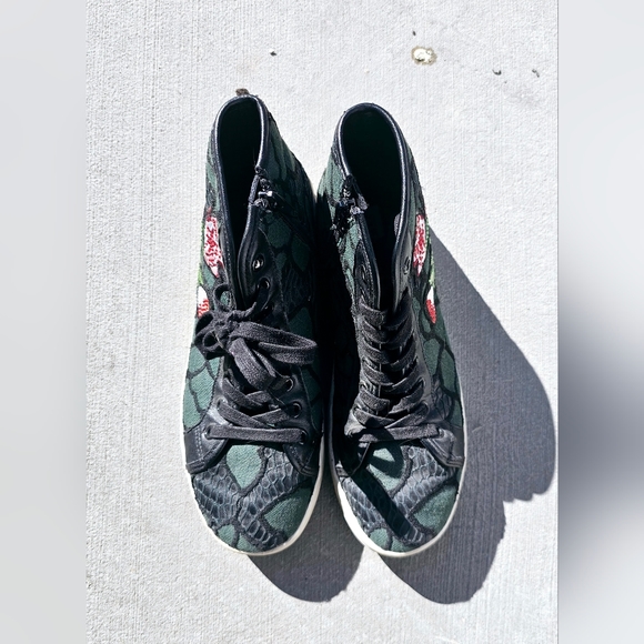 Steve Madden Allie Green Multi Embroidered High-Top Sneakers Size 8 women's - Picture 5 of 10